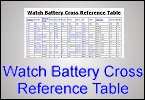 Watch battery cross reference table from Watch Battery (UK) Ltd