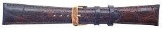 Leather - Nautica Dark Brown Crocodile Skin Effect Variagated Leather Watch Strap (20mm)