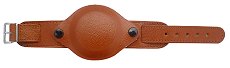 Tan Military Style Leather Watch Strap with Protective Cover (16 mm)