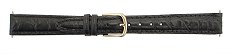 Timex Ladies' Black Oval Crocodile Leather Watch Strap (14mm)